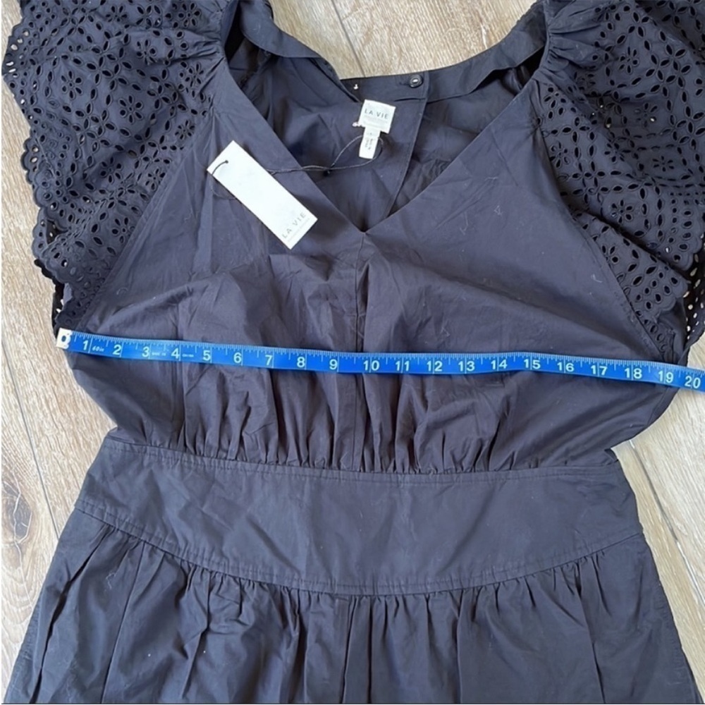 Rebecca Taylor La Vie Agatha Embroidered Eyelet Flutter Sleeve Romper - Picture 14 of 15